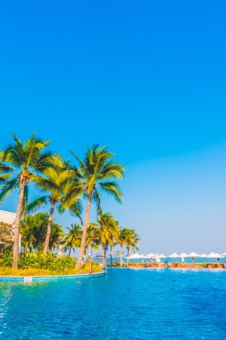 Boş şemsiyeleri ve sandalyeler