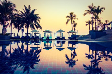 Güzel siluet palmiye ağacı