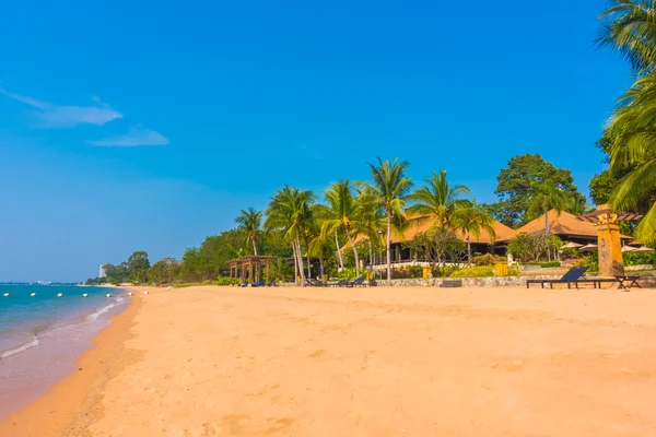 Beautiful beach and sea with palm trees