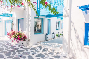 Santorini ve Yunanistan tarzı ile güzel mimari