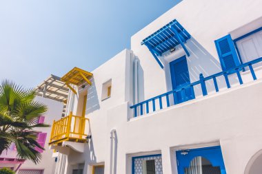 Santorini ve Yunanistan tarzı ile güzel mimari