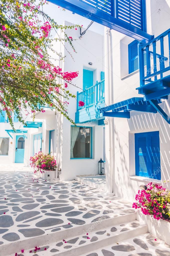 Beautiful architecture with santorini and greece style