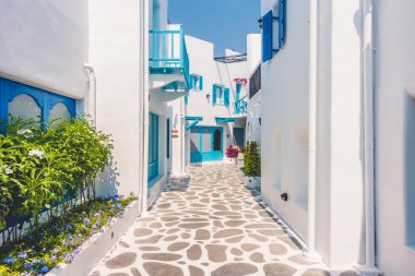 Santorini ve Yunanistan tarzı ile güzel mimari