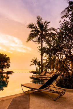 Palmiye ağaçları ile lüks Yüzme Havuzu