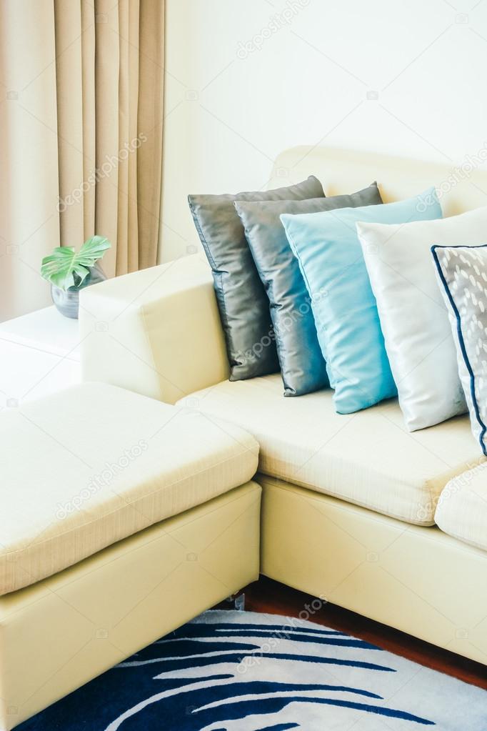 Beautiful luxury pillows on sofa Stock Photo by ©mrsiraphol 103151408