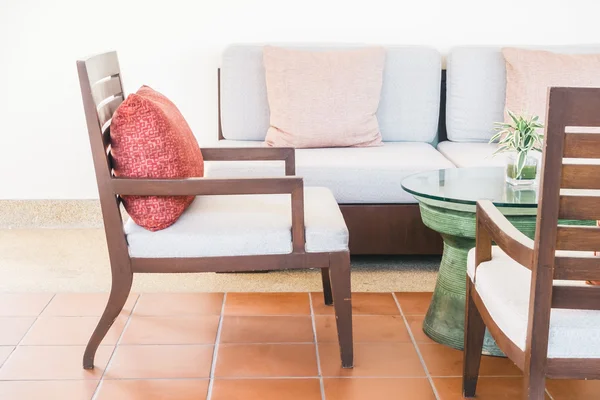 Kissen Sofa und Stuhl — Stockfoto