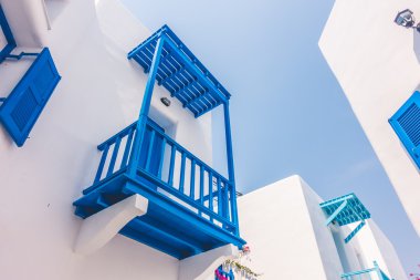 Santorini ve Yunanistan tarzı ile güzel mimari