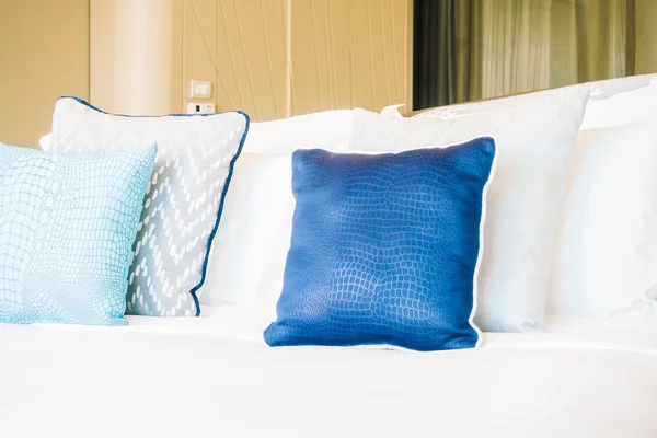 Beautiful luxury pillows on bed — Stock Photo, Image