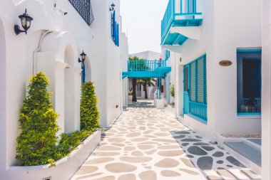 Santorini ve Yunanistan tarzı ile güzel mimari