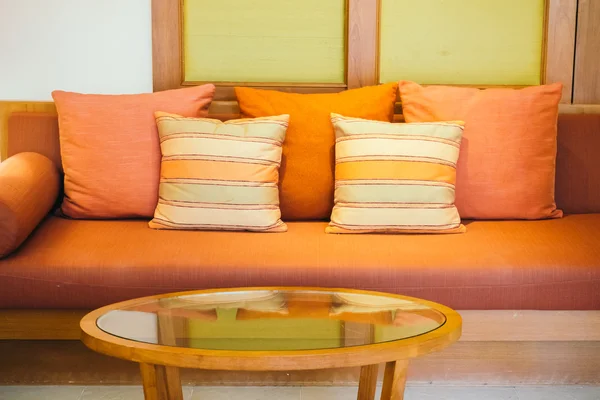 Pillows on sofa decoration — Stock Photo, Image