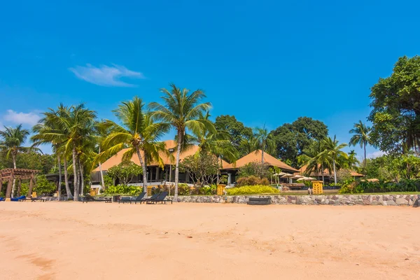 Krásné pláže a moře s palmami — Stock fotografie