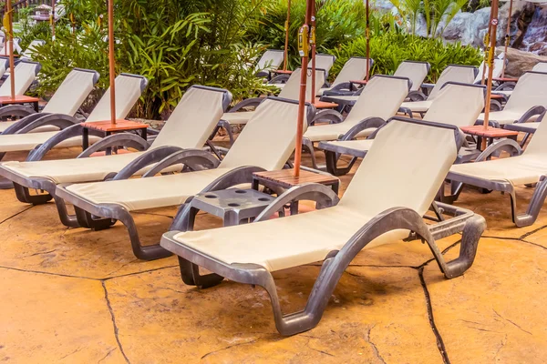 Piscina de luxo com palmeiras — Fotografia de Stock