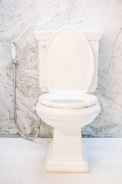 Beyaz tuvalet koltuk dekorasyon — Stok fotoğraf