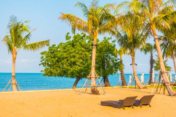 Alberi di cocco sulla spiaggia tropicale — Foto Stock