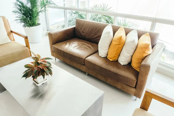 Beautiful luxury pillows on sofa — Stock Photo, Image