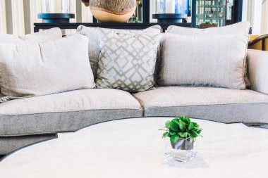 Oturma odasının içinde.