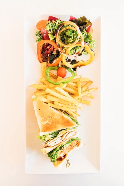 Sandwiches on white dish — Stock Photo, Image