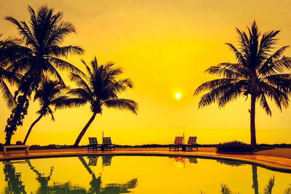 Silhouette di palme da cocco — Foto Stock