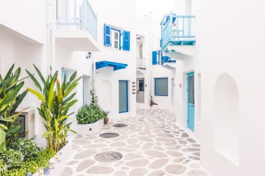 Santorini ve Yunanistan tarzı ile güzel mimari
