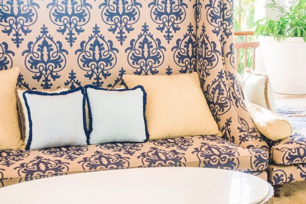 Pillows on sofa in living room — Stock Photo, Image