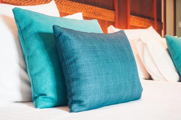 Beautiful luxury pillows on bed — Stock Photo, Image