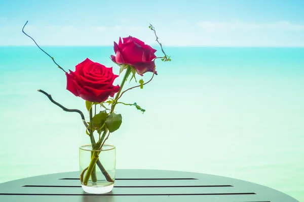 Fiore di rosa in vaso — Foto Stock