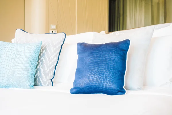 Beautiful luxury pillows on bed — Stock Photo, Image