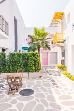 Santorini ve Yunanistan tarzı ile güzel mimari