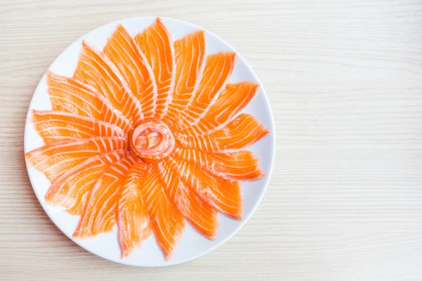 Läcker lax Sashimi maträtt — Stockfoto