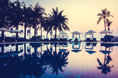 Güzel siluet palmiye ağacı