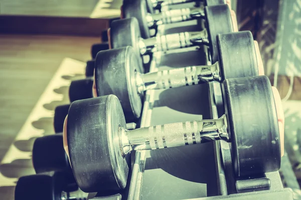 Mancuerna en gimnasio y gimnasio — Foto de Stock