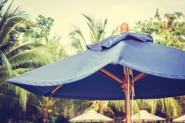 Mavi şemsiye beach dekorasyon