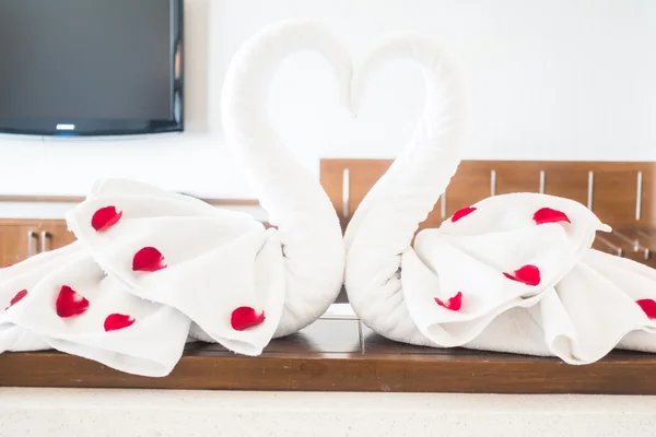 Swan ručník dekorace — Stock fotografie