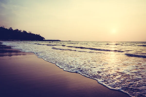 Schöner Sonnenuntergang am tropischen Strand — Stockfoto