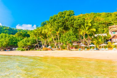 güzel tropikal plaj ve deniz manzara