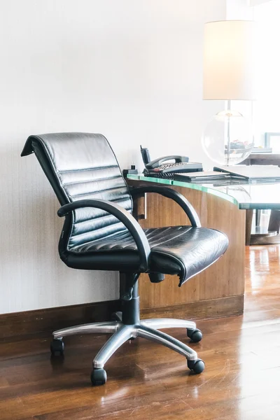 Black Leather working chair — Stock Photo, Image