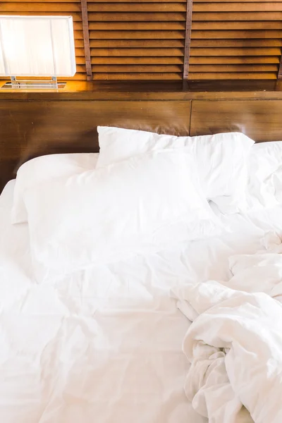 Messy white pillows — Stock Photo, Image