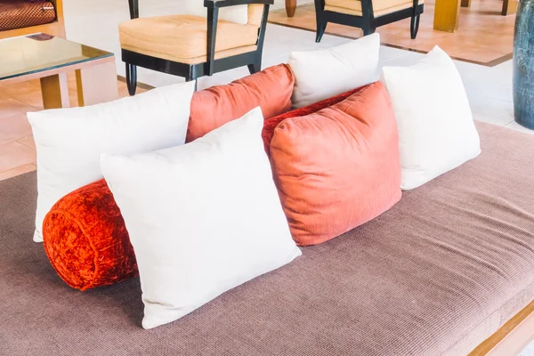 Beautiful luxury pillows on sofa — Stock Photo, Image