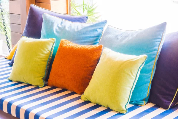 Beautiful luxury pillows on sofa — Stock Photo, Image