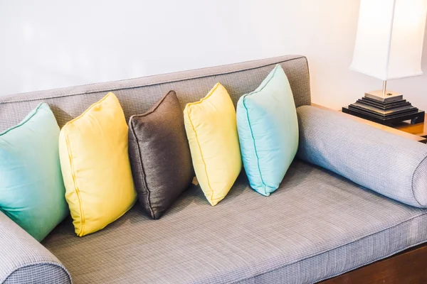 Beautiful luxury pillows on sofa — Stock Photo, Image