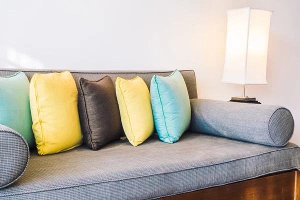 Beautiful luxury pillows on sofa — Stock Photo, Image