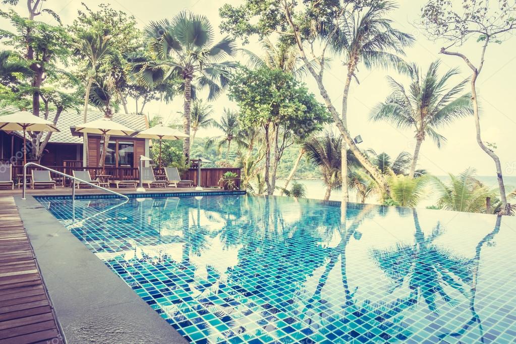 Swimming Pool Nearby Beach And Sea Stock Photo