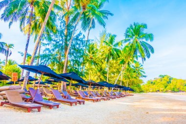 şemsiye ve güzel tropik sahil sandalye