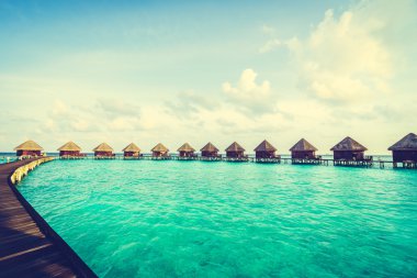Plaj ve deniz ile güzel Maldivler ada