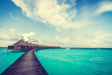 Güzel tropikal maldivler tatil beldesi