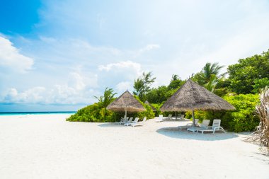 tropikal plaj ve deniz otel resort çevresinde