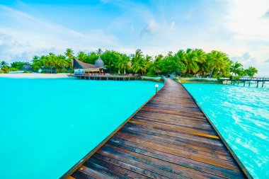 Güzel tropikal maldivler tatil beldesi