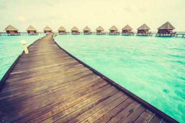 Plaj ve deniz ile güzel Maldivler ada