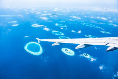 Uçak kanadı Maldivler Hava Manzaralı