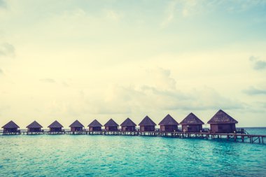 Güzel tropikal maldivler tatil beldesi